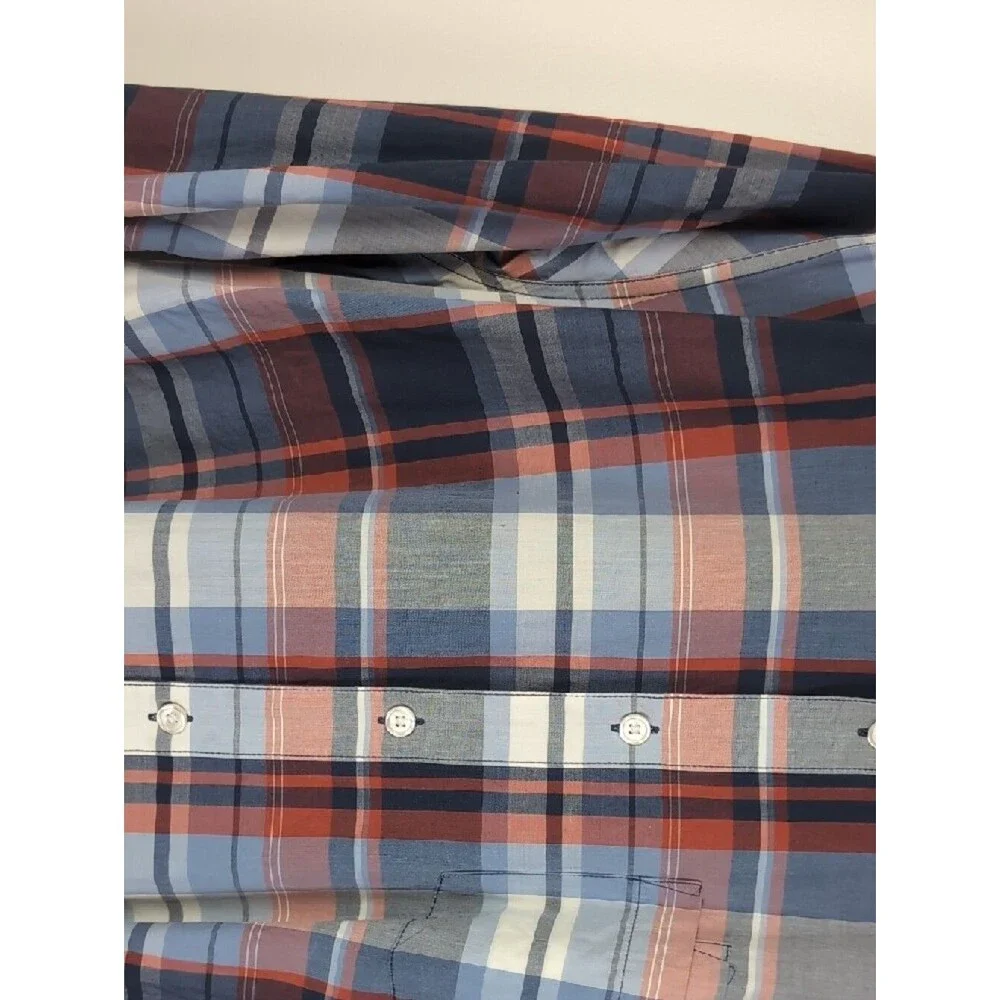 The NorthFace | Plaid Long-Sleeve Button Down Shirt | Blue, Red, Grey, White | L